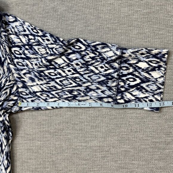 Relativity Womens Multicolor Geometric Tunic Blouse 3/4 Sleeve Blue Plus Size 1X - Picture 12 of 14